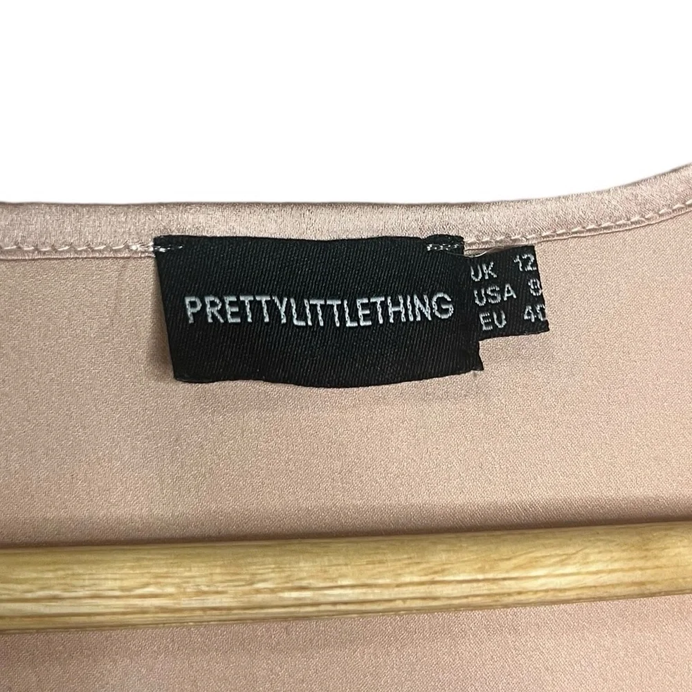 PrettyLittleThing Satin Blush Dress - Picture 7 of 7